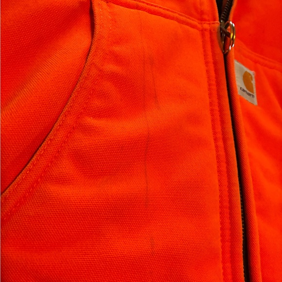 Boys Carhartt Orange Zip-Up Canvas Jacket Size Large 14-16 - Picture 10 of 11
